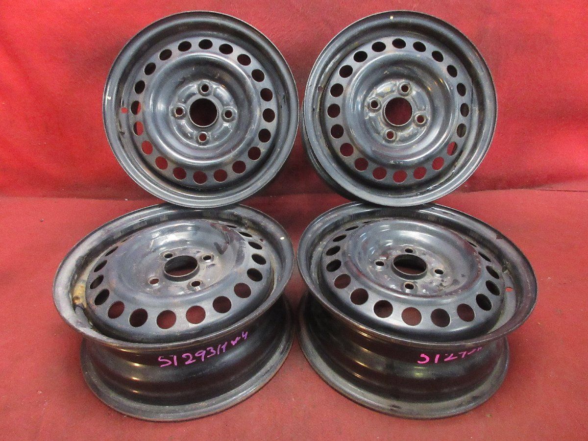 スチール ホイール 4本 ホンダ純正 14×5.5J 4穴100 +45 ハブ径56 フィット シビック インテグラ モビリオ フリード エアウェイブ◆51293H