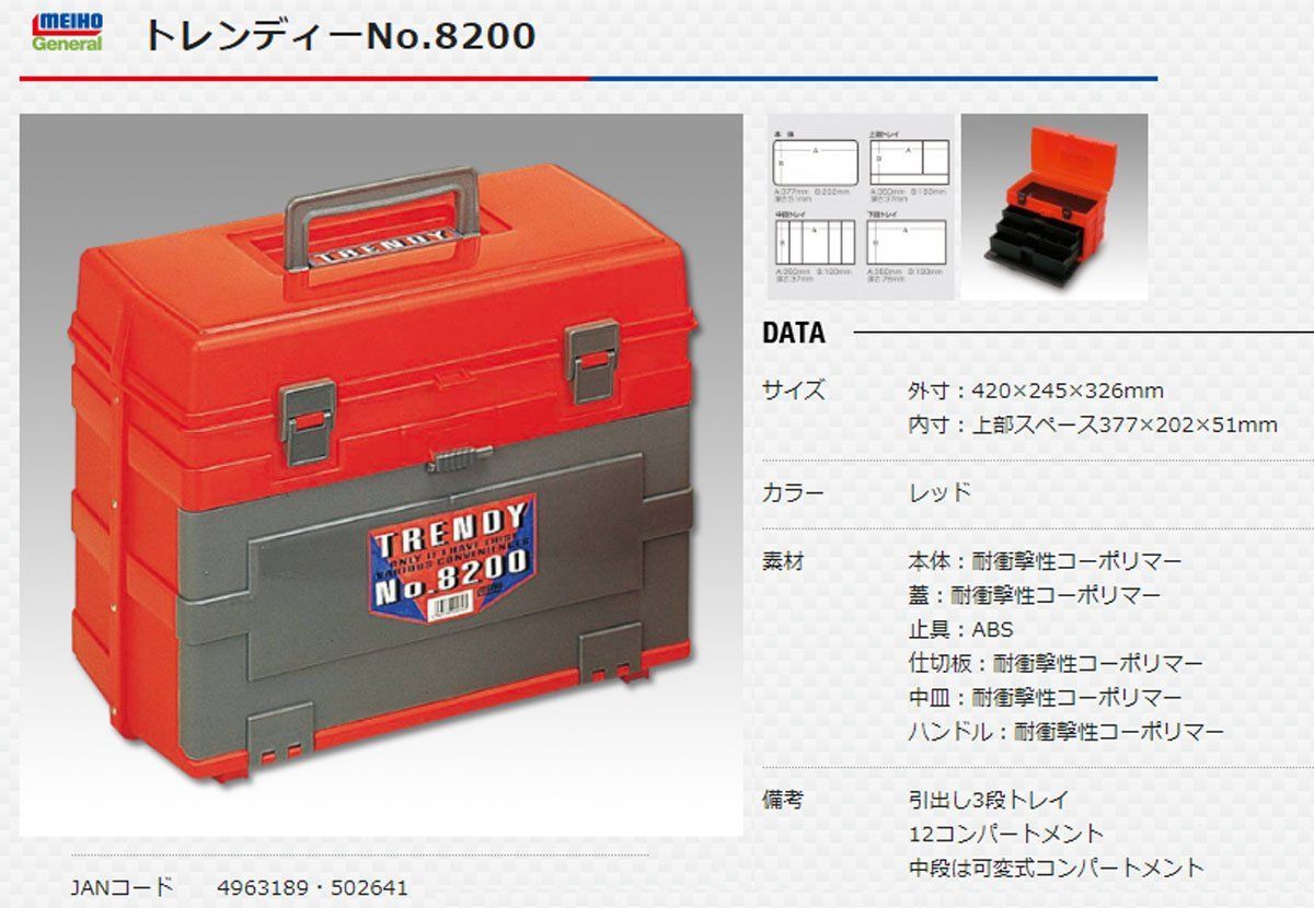 【在庫セール】トレンディー NO.8200 メイホウ(MEIHO) Rツートン. 明邦化学工業