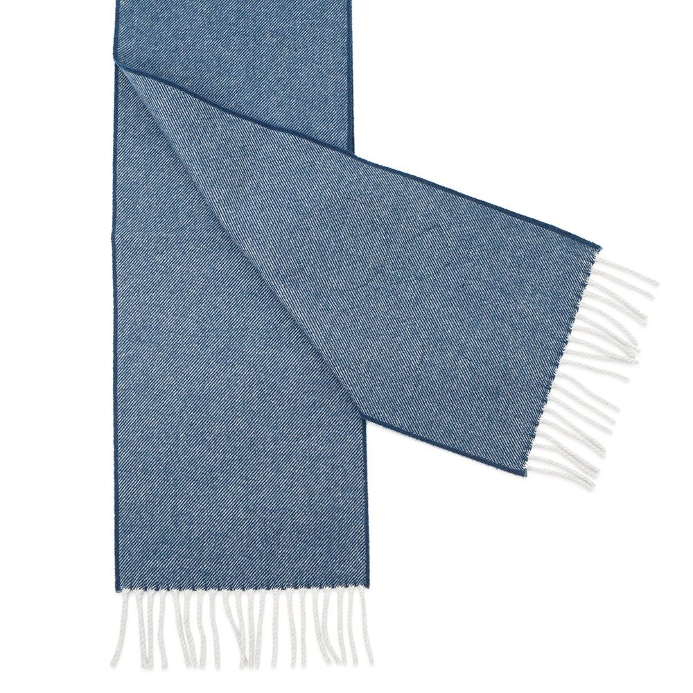 エルメス マフラー カレッジ ワッペン デニム カシミヤ HERMES ストール