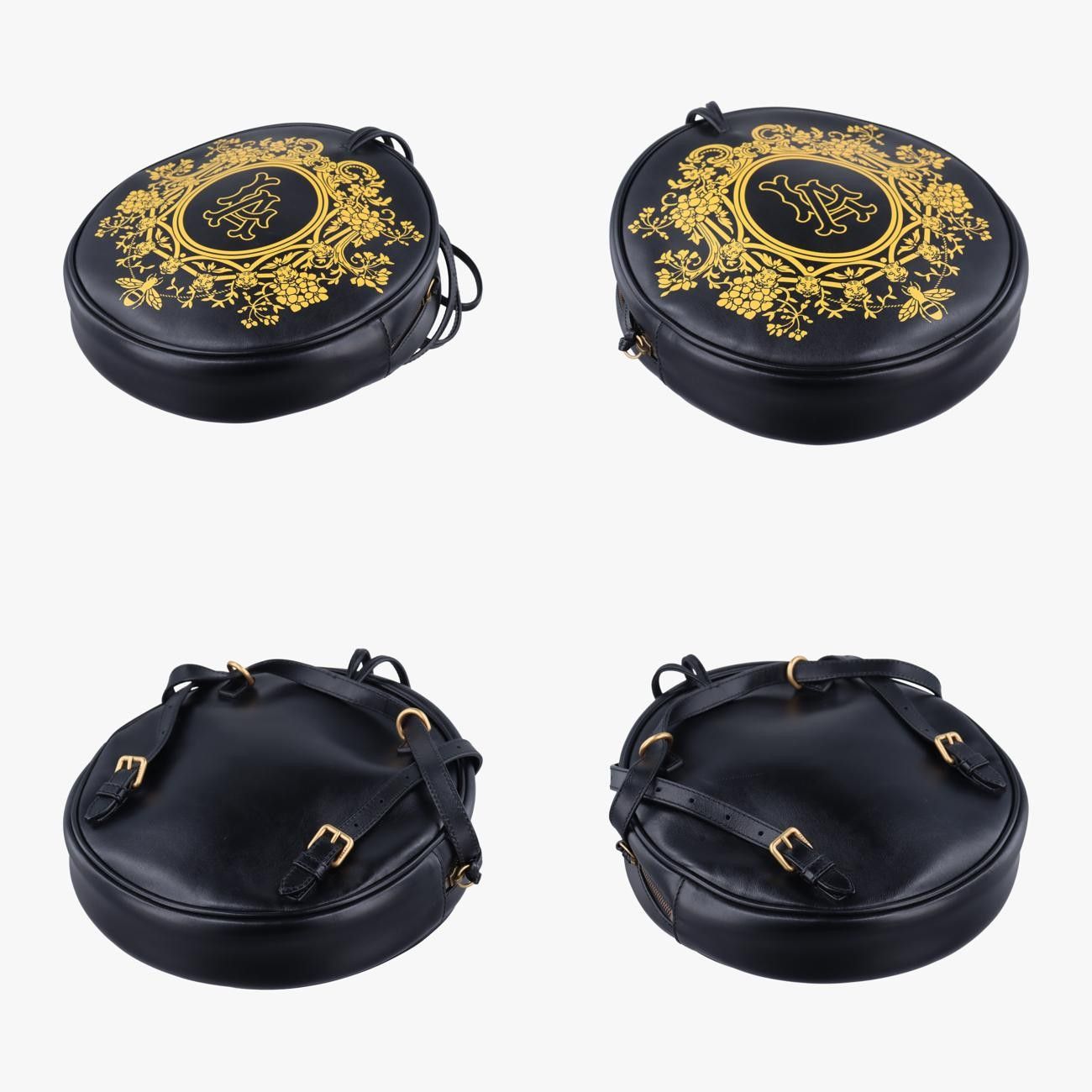 ブラック×マルチカラー レザー