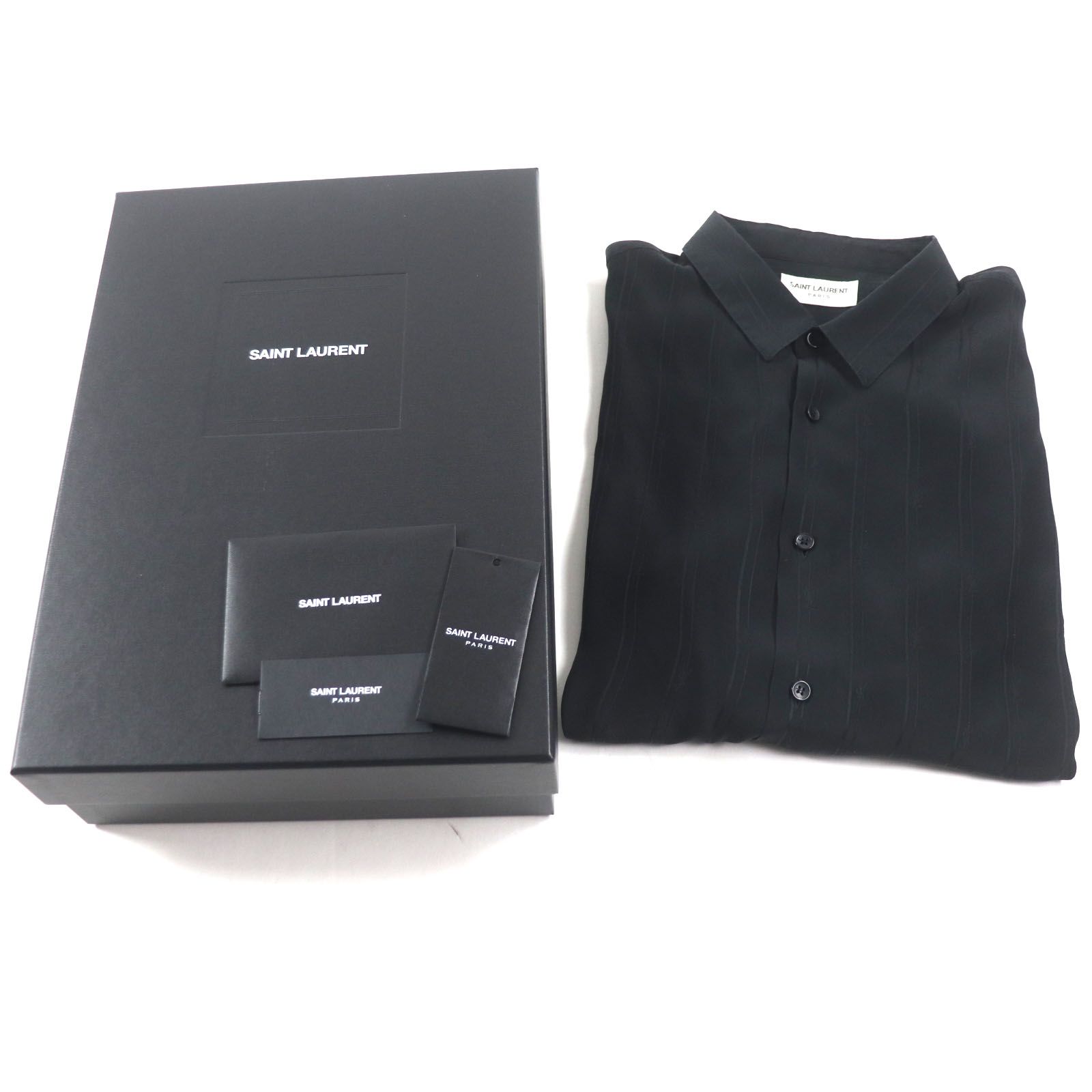 美品▽SAINT LAURENT PARIS サンローランパリ 23SS 601070 シルク100  