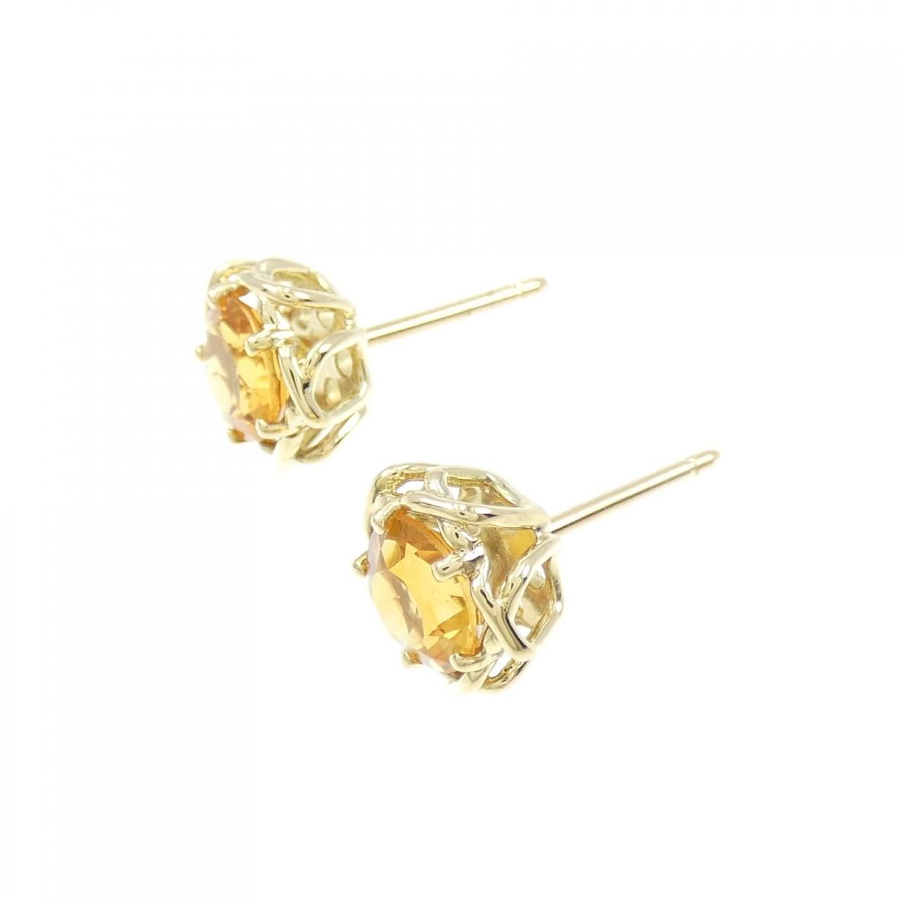 美品】ティファニー K18YG シトリン ピアス 片耳用 6679