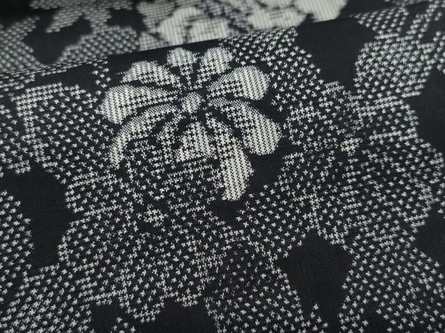 平和屋着物○本場大島紬 カタス7マルキ 草花文 正絹 逸品 未使用