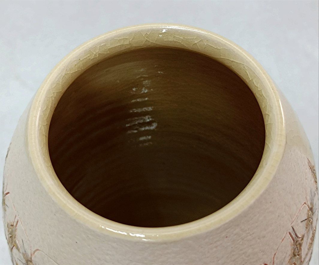 未使用品 清水焼 寺池静人造（師：楠部彌弌） 陶器花瓶／花入れ