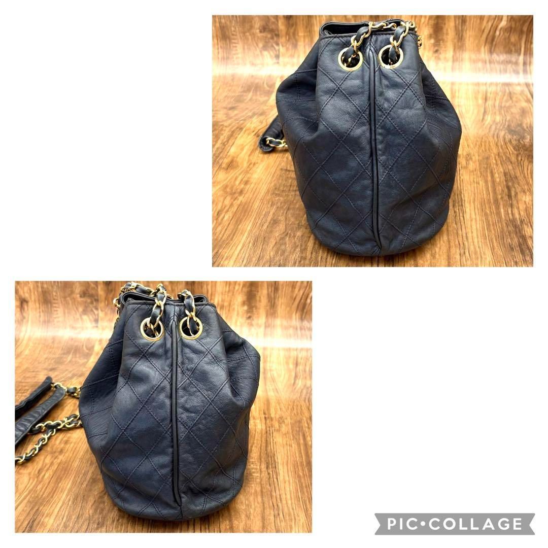 美品 CHANEL マトラッセ ラムスキン 巾着 ショルダーバッグ ビンテージ ⛄️極美品⛄️シャネル ラムスキンマトラッセ 巾着 チェーン