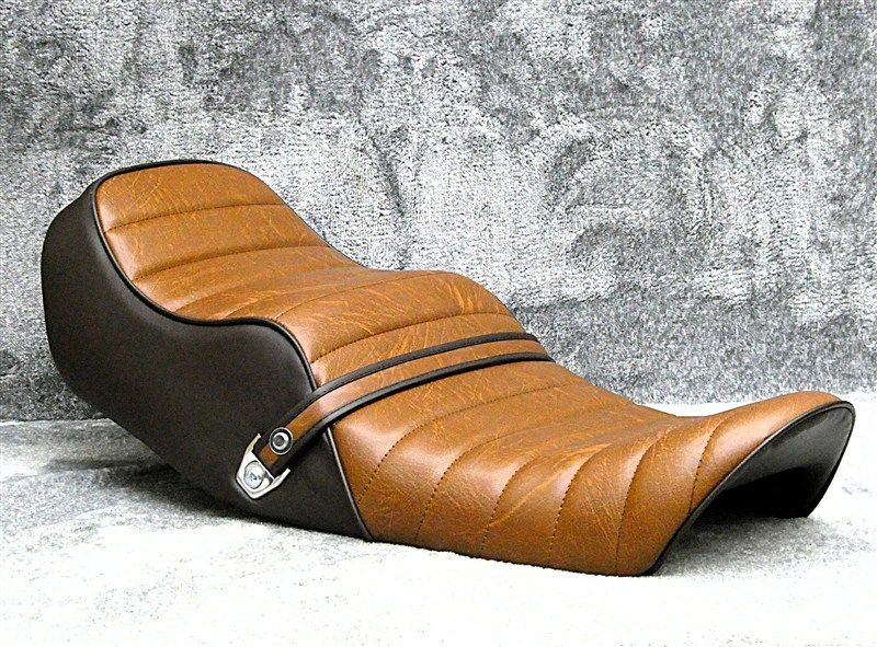 XJ400 茶ツートン タックロールシート ブラウンXJ400D XJ400E XJ550 あんこ抜き ローダウン4GO 完成品 段シート へっぽこ社長