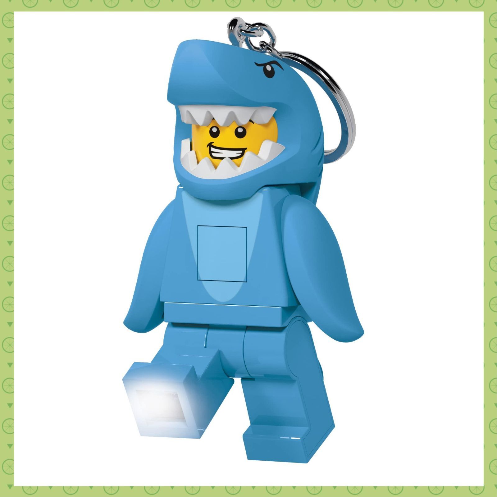 【新着商品】IQ アイコニック Shark Suit Guy サメ キーホルダー LEDキーチェーンライト ブロック おもちゃ 人形 関節が可動 ミニフィギュア