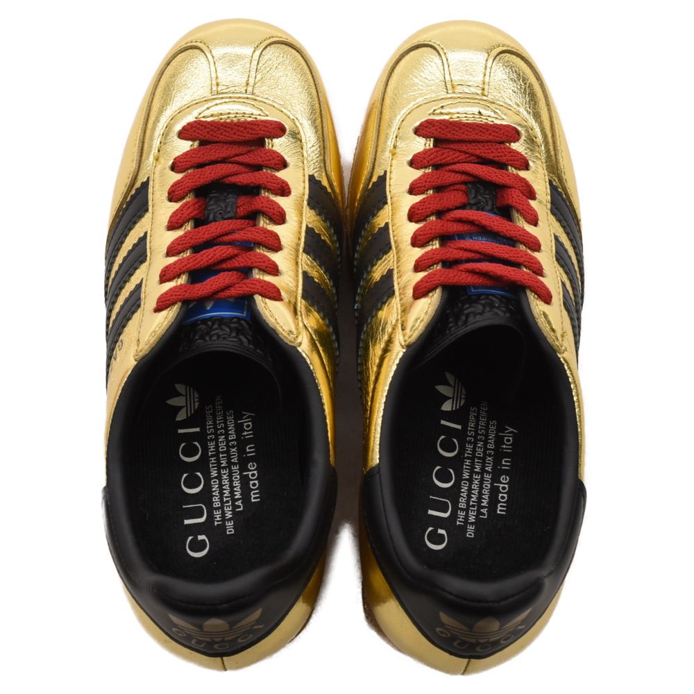 未使用 GUCCI ×アディダス adidasガゼル パテントレザーシューズ
