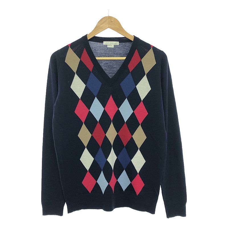 ジョンスメドレーJohn Smedley Vネックニット ウール メンズS ジョン