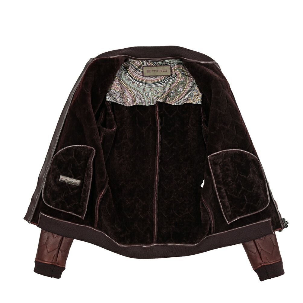 ETRO エトロ / ムートン レザージャケット キルティングブルゾン