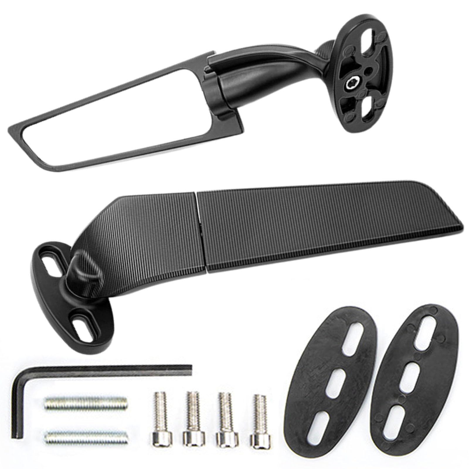 KOUKOA] バイク スリム ウィング ミラー カウルミラー 汎用 可変 翼型