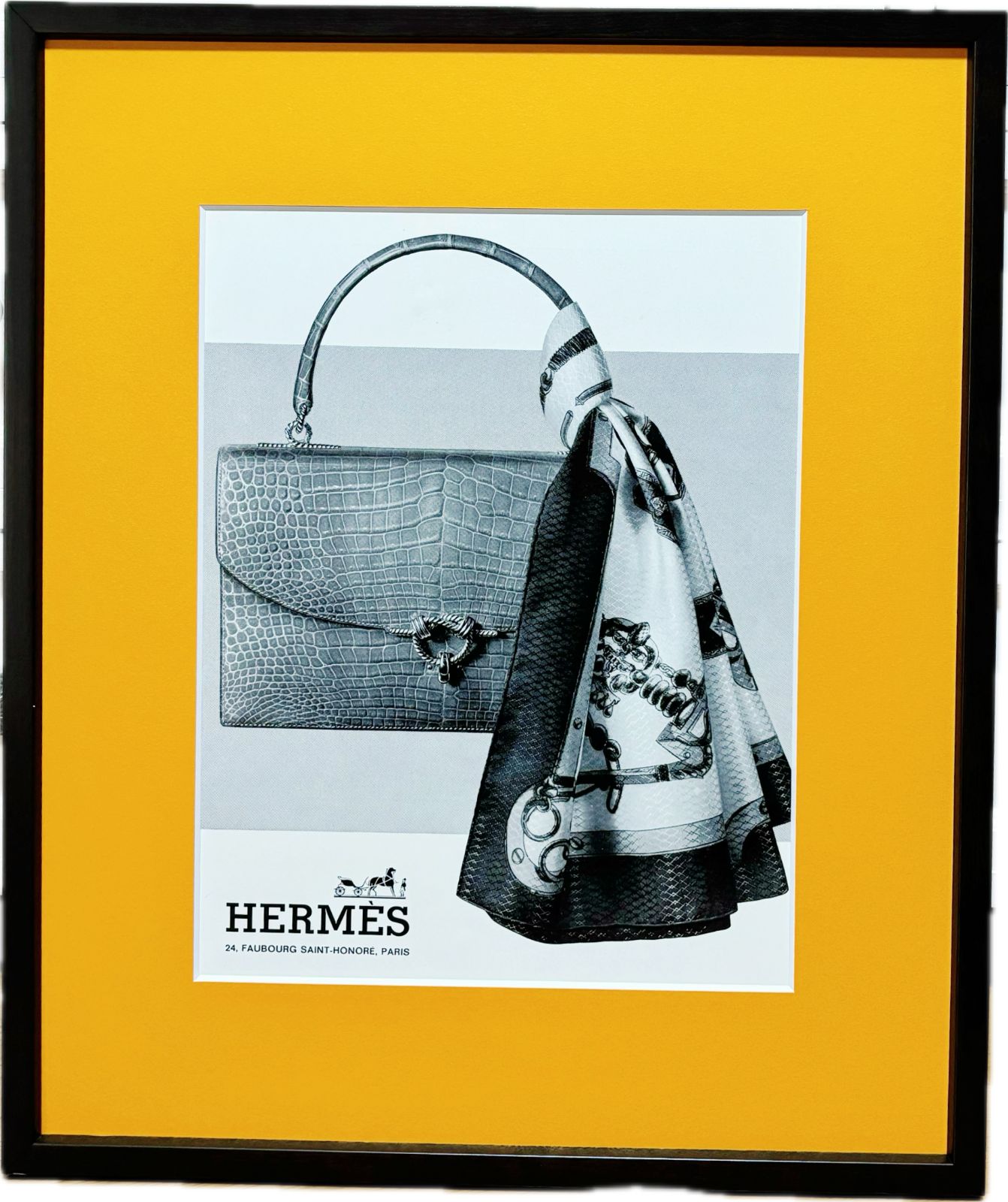 エルメス壁紙　額入り　A2サイズ 1961 広告＞HERMES エルメス ポスター ヴィンテージ アートポスター
