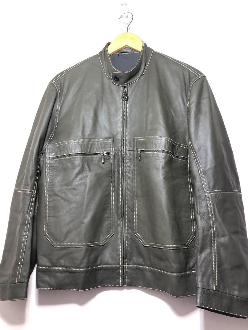 013001 dunhill Lambskin ラム レザー ジップ ジャケット M シングル