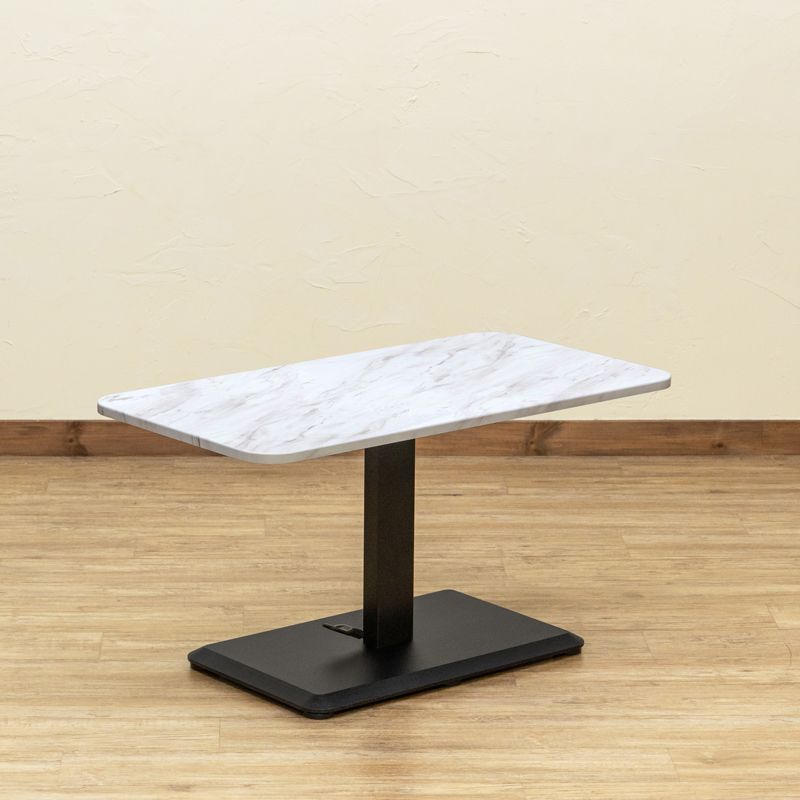 北海道送料無料 幅90cm 昇降式リビングテーブル 脚部ペダル 簡単高さ調節 1001