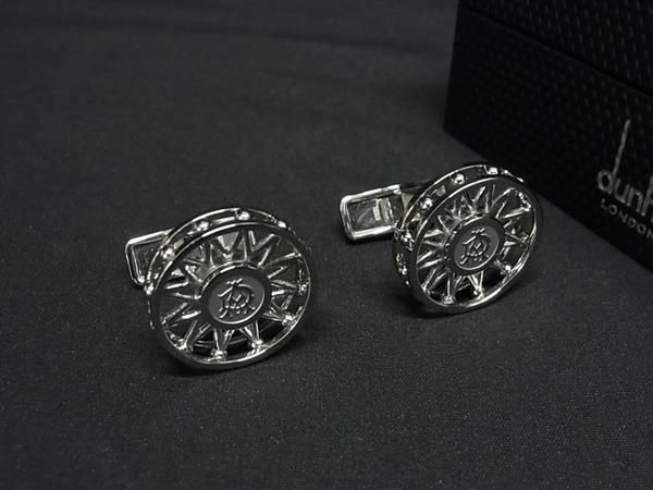 dunhill ダンヒル カフスボタン カフスリンクス アクセサリー メンズ シルバー系 FF 1045 冠婚葬祭 結婚式 葬式