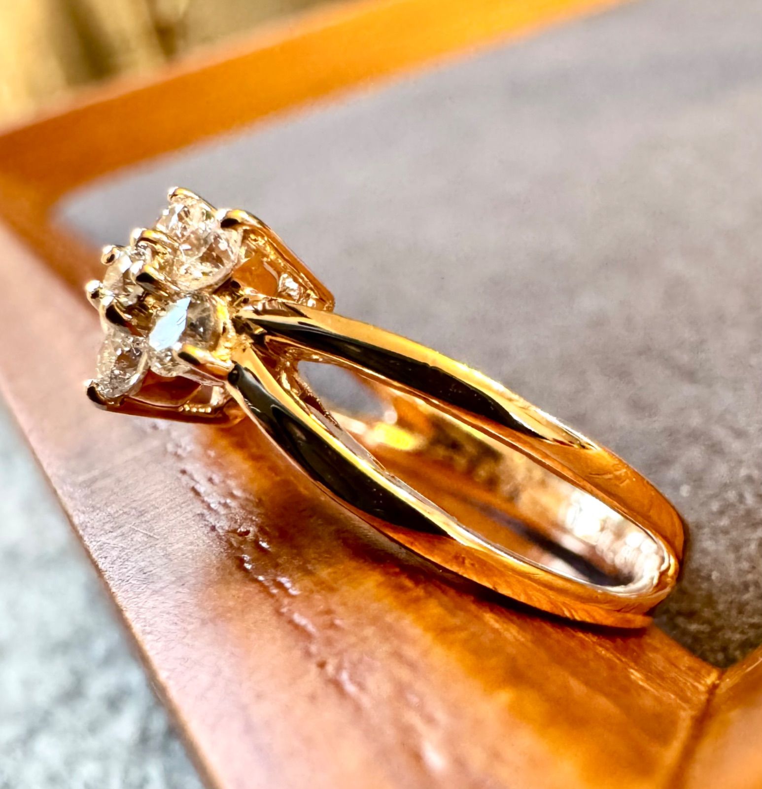 28/美品 ポンテヴェキオ K18PG ダイヤ計0.22ct リング 指輪 ポンテヴェキオ◇K18PG*ピンクサファイア*ダイヤモンド*フラワー