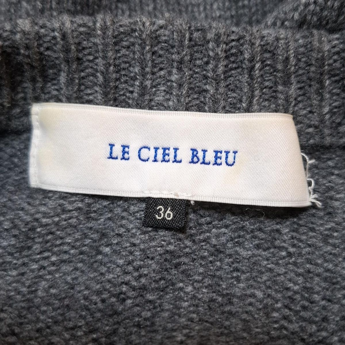 LE CIEL BLEU - LE CIEL BLEU(ルシェルブルー) 長袖セーター サイズ36 S レディース グレー ビジュー LE CIEL BLEU - LE CIEL BLEU(ルシェルブルー) 長袖セーター
