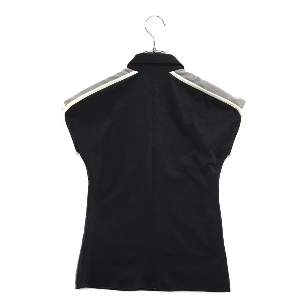 DESCENTE GOLF レディース ノースリーブポロシャツ 新品 ブラック系