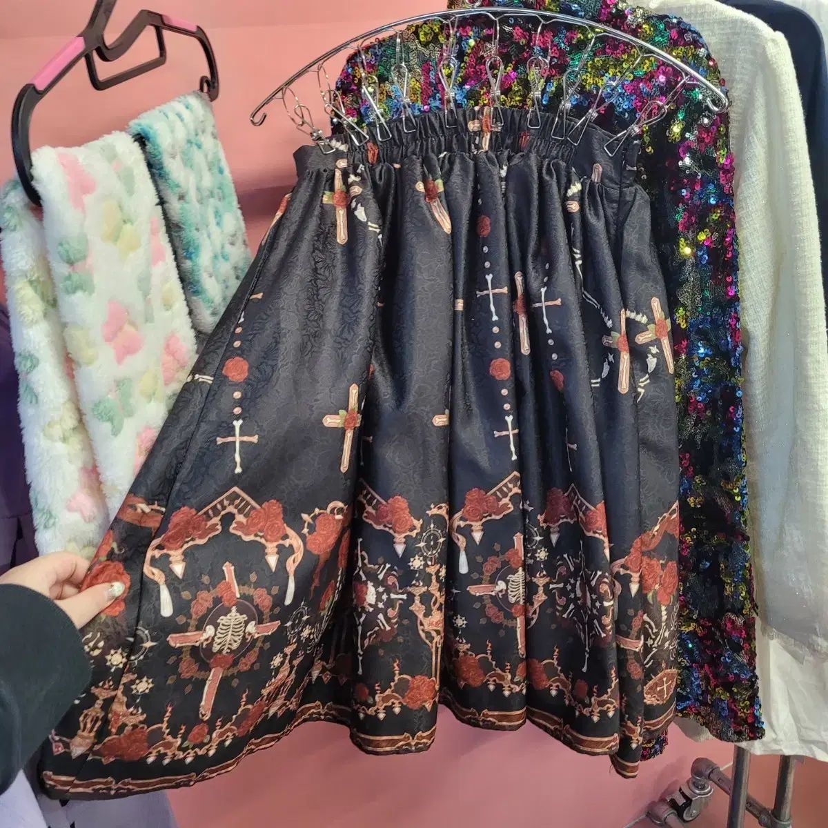 ロリータ付きパニエ ゴシックミディスカート