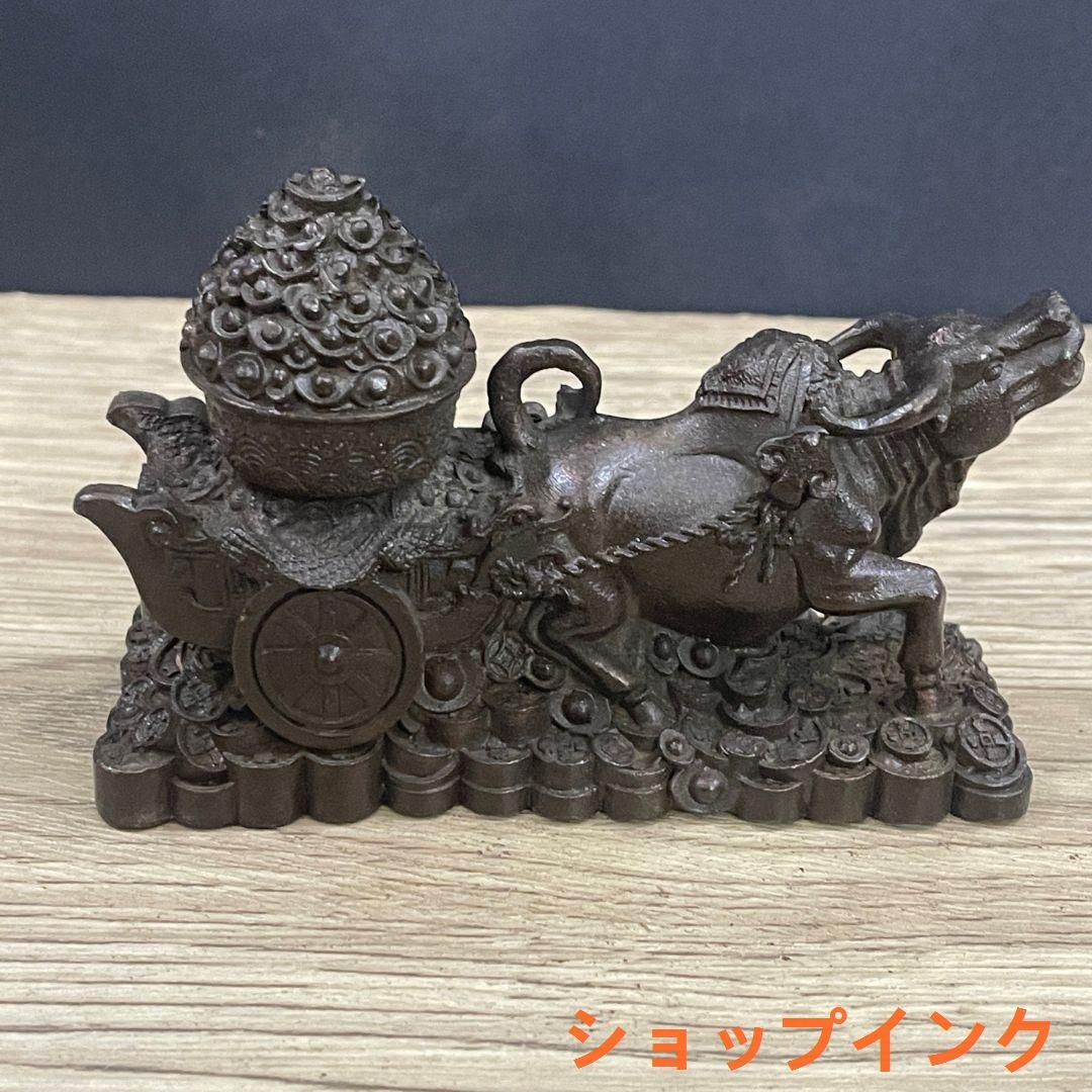 銅製 十二支牛 茶台茶寵 文鎮 文房具 装飾品 工芸品 置物gzp0829 銅製
