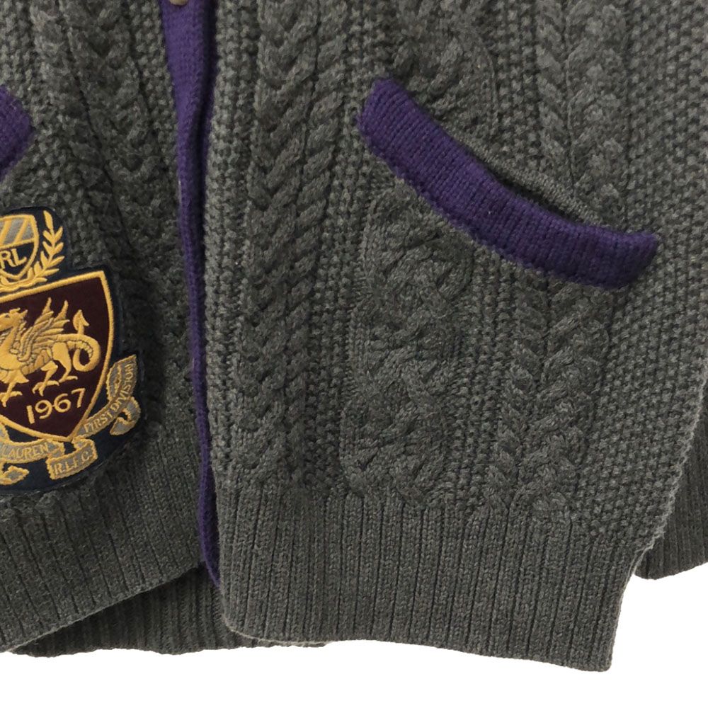 ☆入手困難☆ポロバイラルフ ケーブル編み カーディガン L パープル