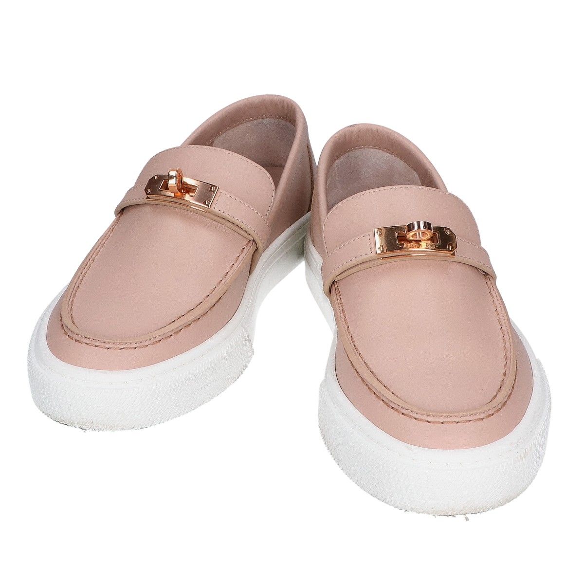 HERMES エルメス レザー ゲーム ケリー金具 スリッポン| 365