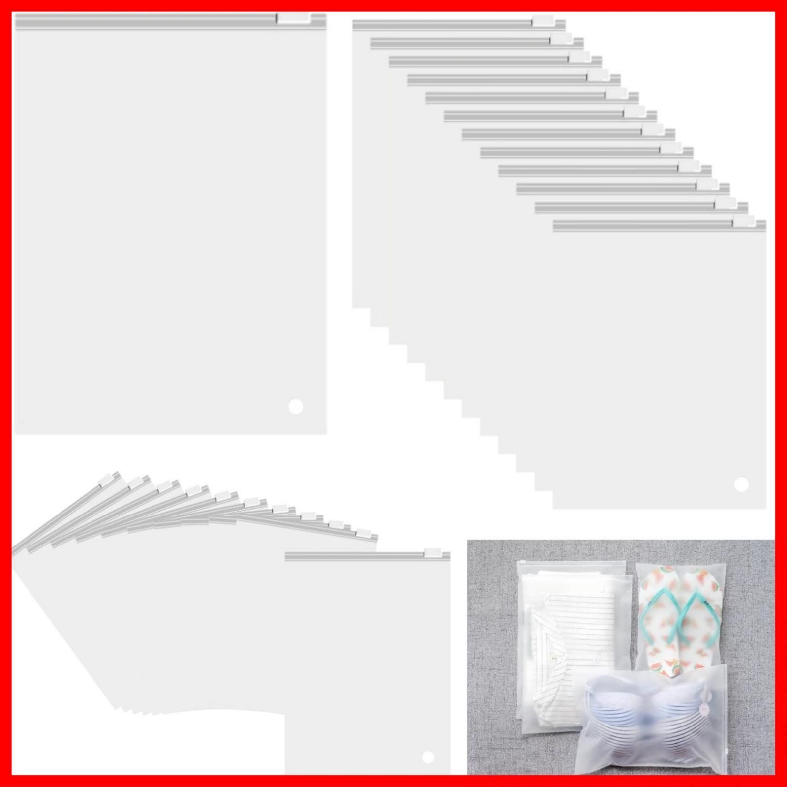 数量 ジップ袋 スライダー開閉 チャック付 3world ポリ袋 SW2157半透明 24枚入 15x20cm