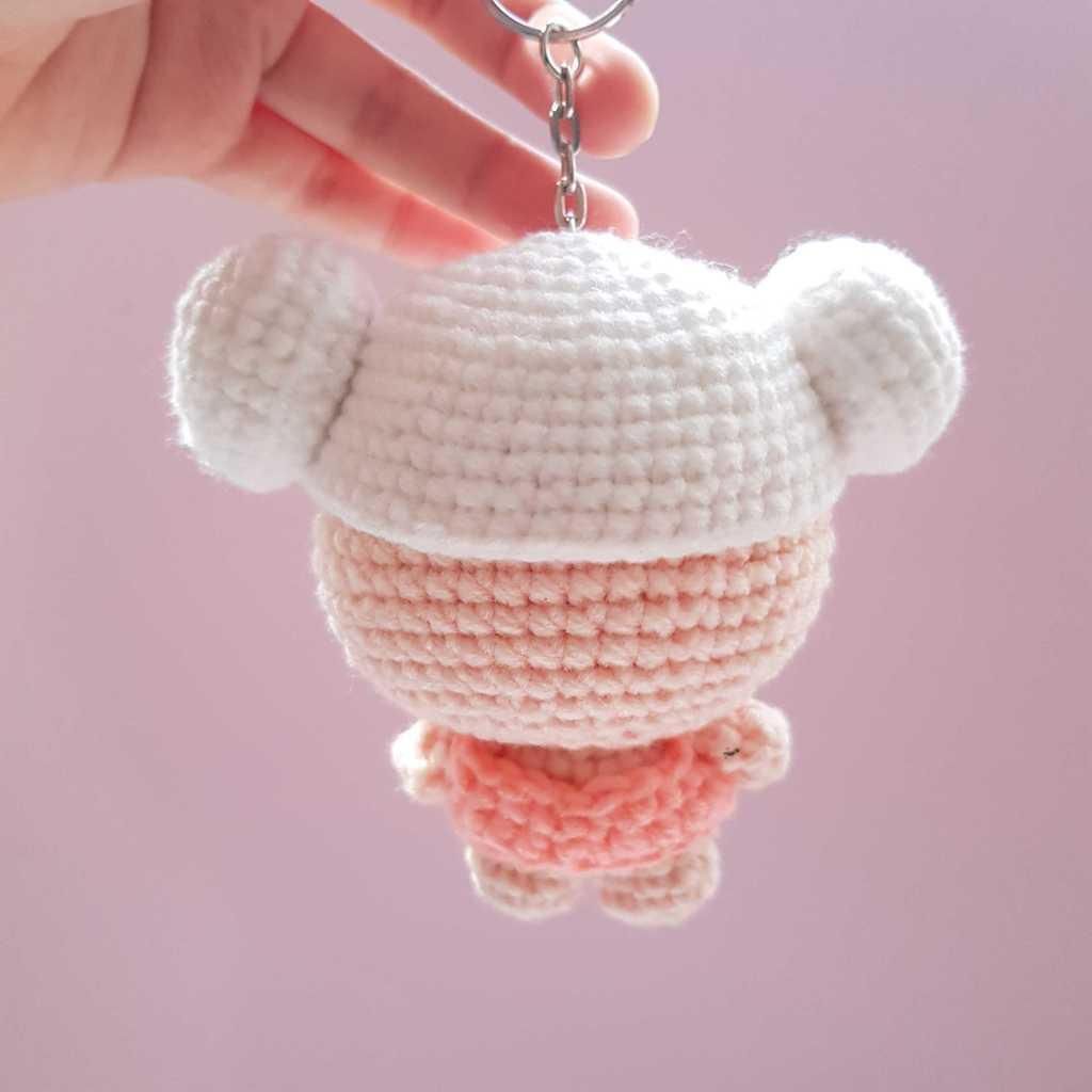 L10 手編み  ハンドメイド ブタ キーホルダーのアクセサリー かぎ針編みのブタのキーホルダーのパターン \u2013 アミグルミ PDF (即時