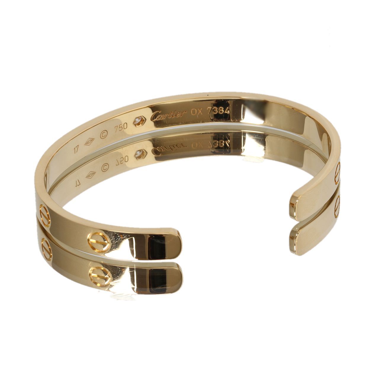 美品 カルティエ Cartier オープン ラブブレス バングル 純正1P
