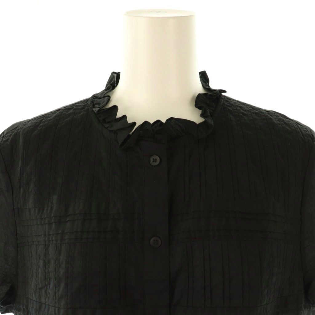 ユニクロ コントワーデコトニエ コットンフリルシャツ XL BLACK コントワーデコトニエ COMPTOIR DES COTONNIERS ×ユニクロ