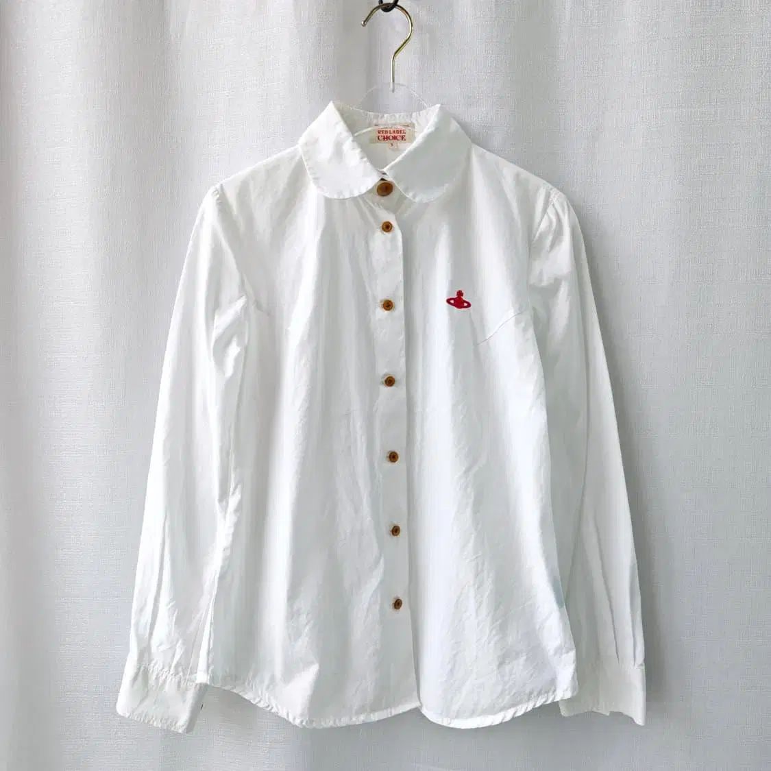 VIVIEN ウェストウッド レッドレーベル 刺繍 ロゴ ラウンド カラー シャツ 3 サイズ