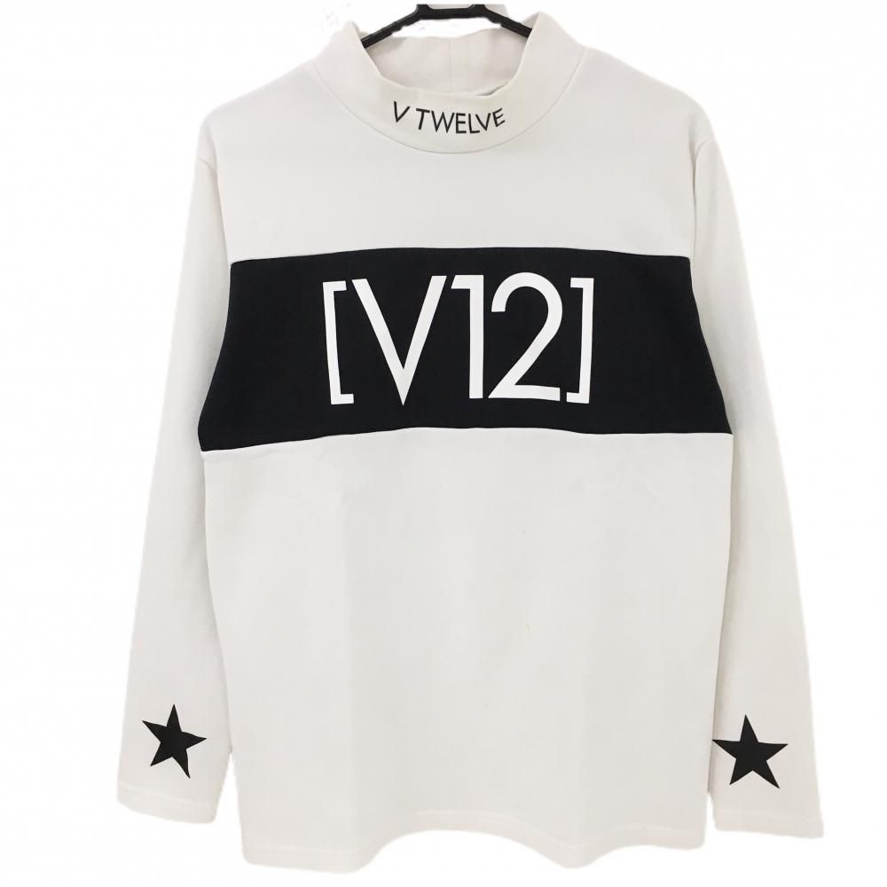 新品ヴィトゥエルヴ メンズ ゴルフ 半袖 モックネック 白 XLサイズ