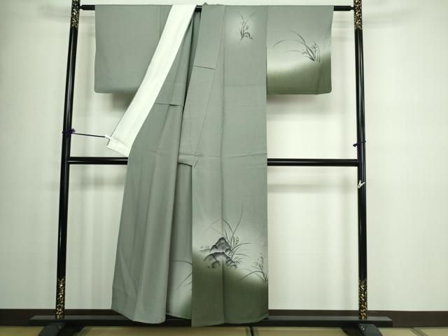 訪問着 身丈159cm 裄丈62cm S 袷 菊 光悦垣 刺繍 汕頭刺繍 薄