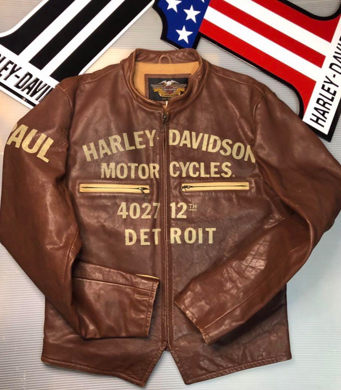 美品/ハーレーダビッドソン/HARLEY-DAVIDSON/リアルムートンジャケット 