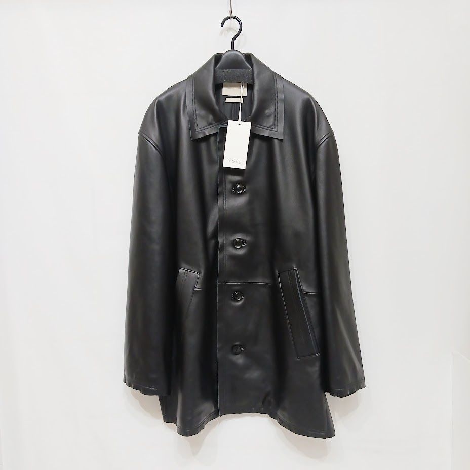 試着程度 極美品 YOKE ヨーク Cut Off Leather Car Coat カットオフ レザー カーコート YK22AW0401C 羊革 黒  サイズ3 ユニセックス - メルカリ