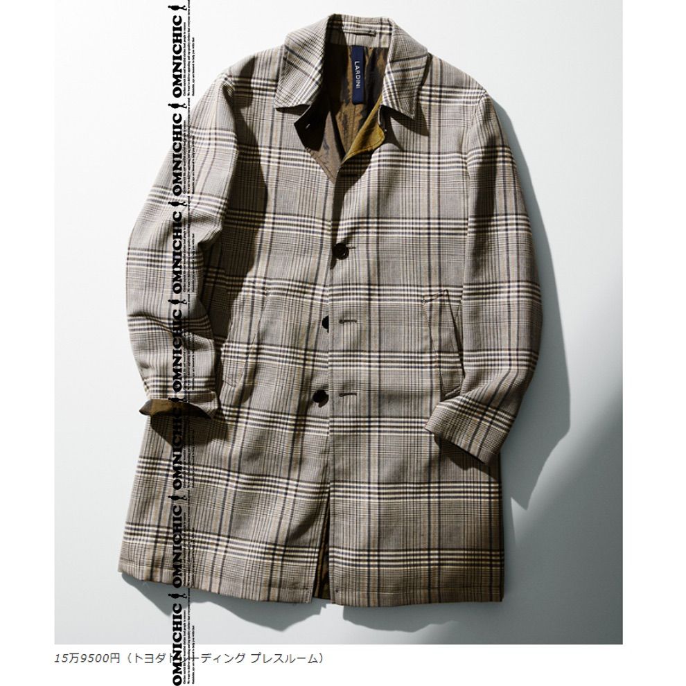 ラルディーニ1枚で2役 軽く羽織れるリバーシブルウールリネンチェックステン