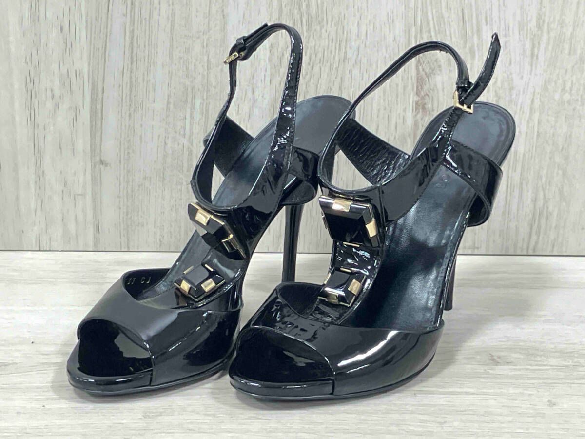 パーティに GUCCI 37C 黒 ヒール サンダル グッチ