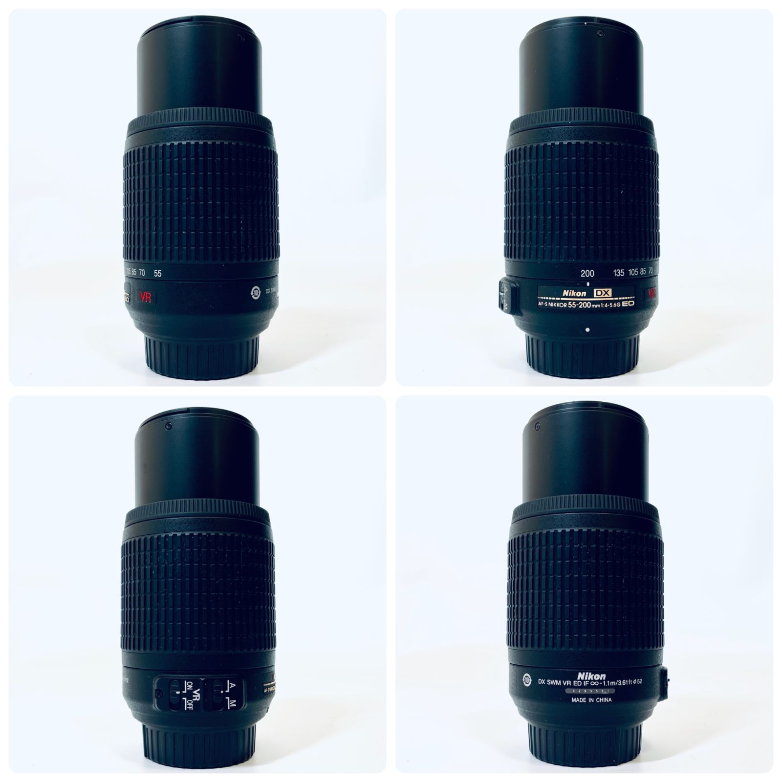 美品】ズームレンズ Nikon DX AF-S NIKKOR 55-200mm F4-5.6G ED VR SN