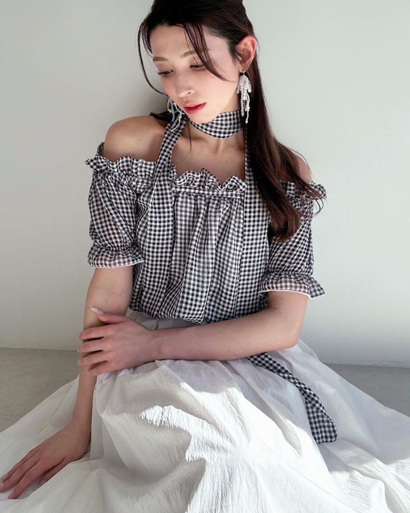 チョーカーコンビブラウス