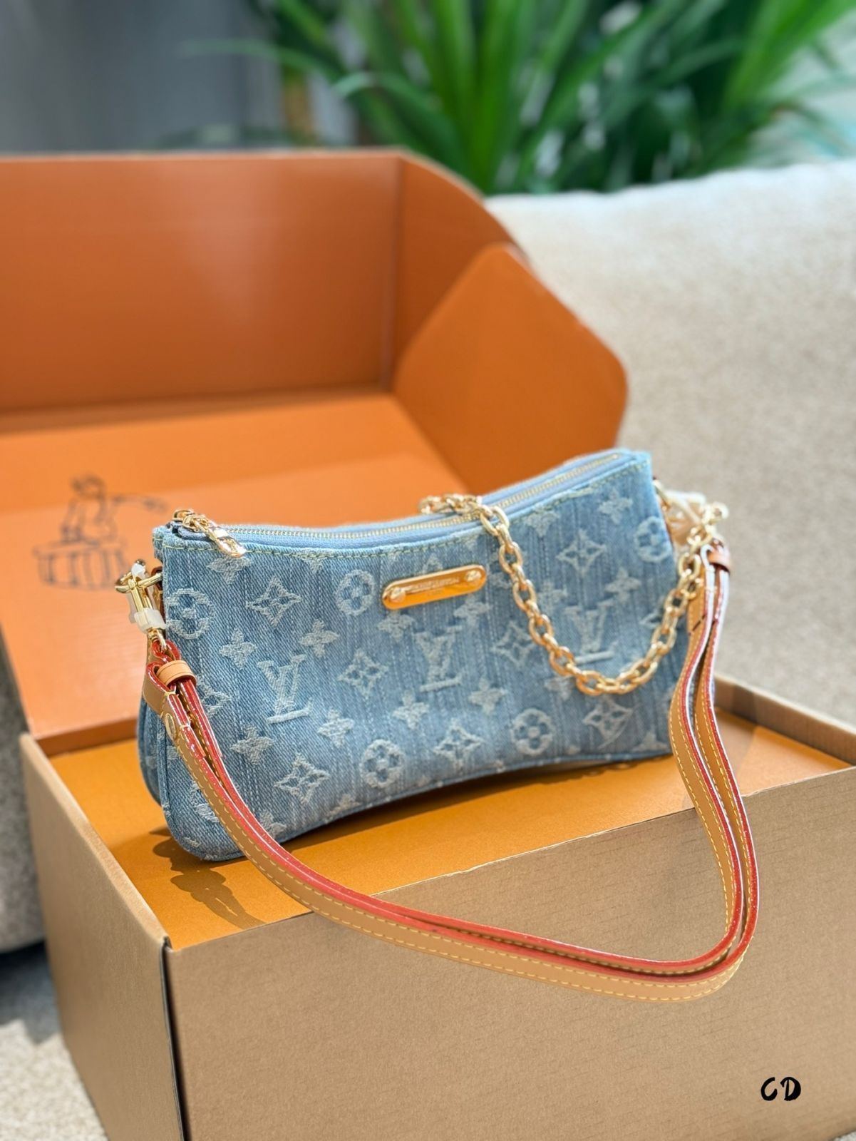 ルイヴィトン デニム マージャンバッグ ダブルジップ 25cm ギフトボックス付き | ♥品