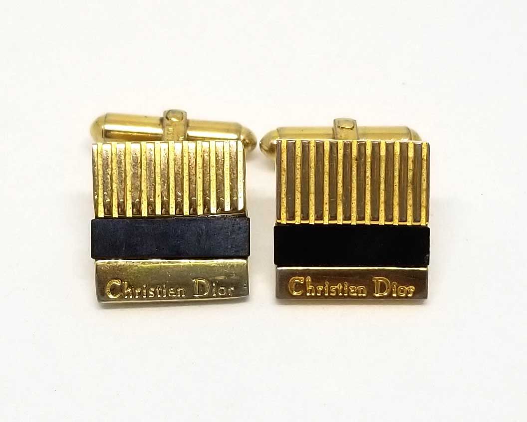 人気が高い 美品 クリスチャンディオール カフス オニキス ゴールド 6240円 小物 www.acojud.org