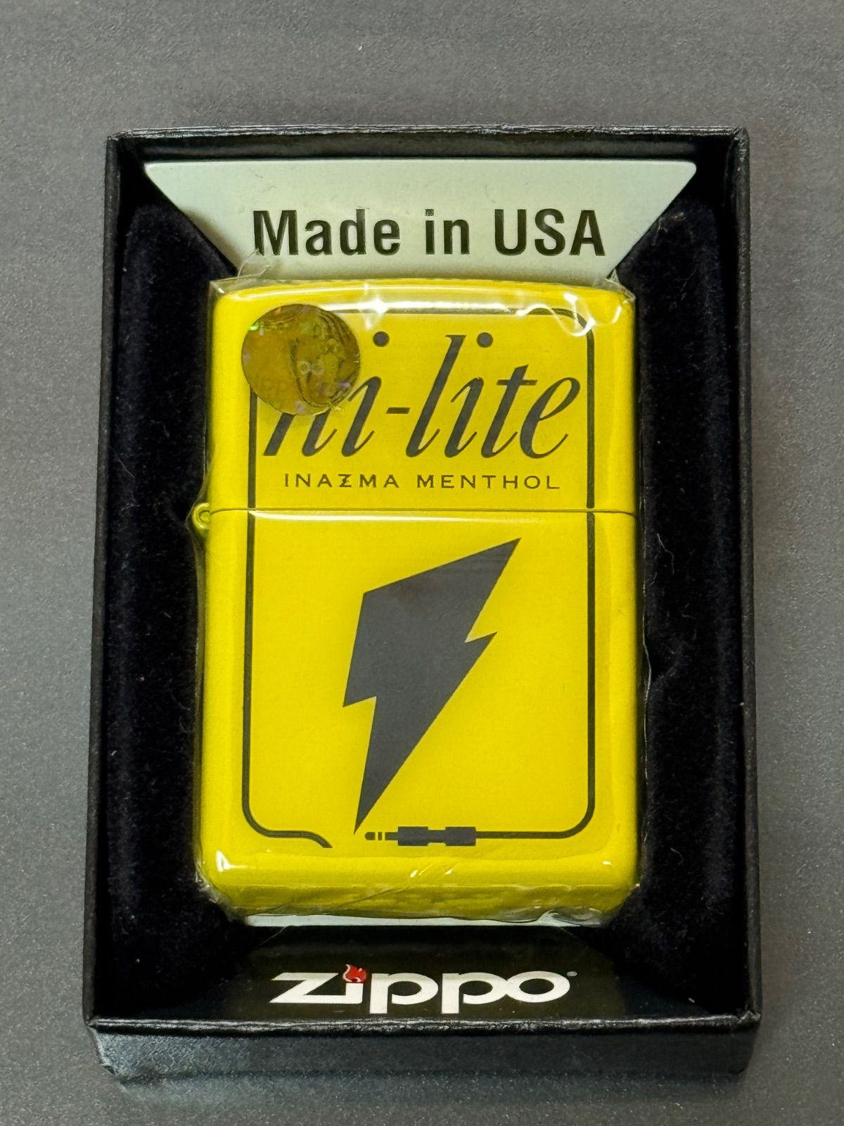zippo Hi Lite INAZMA MENTHOL 品 ハイライト イナズマ メンソール 2011年製 JT 両面デザイン デットストック ケース 保証書