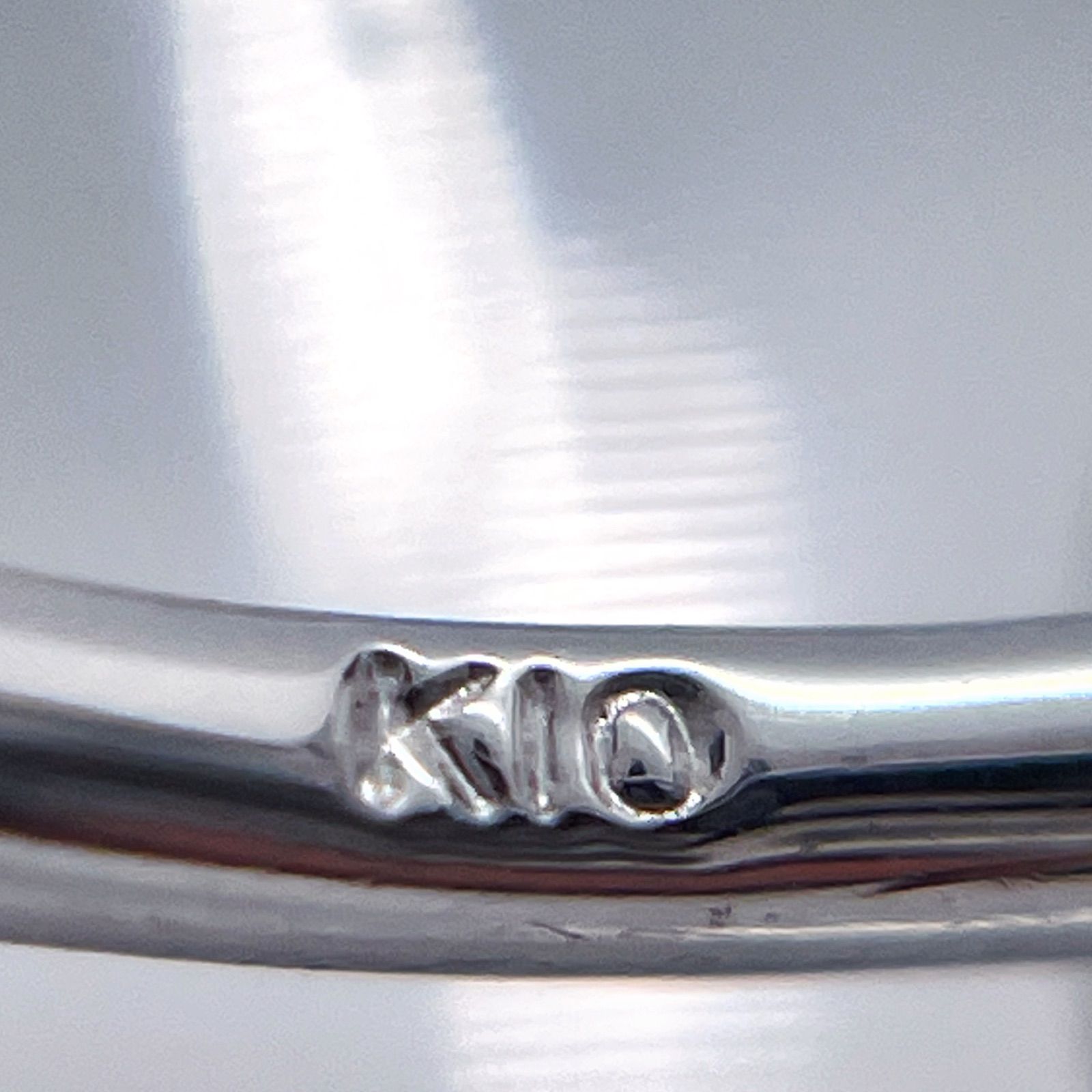 K10 ホワイトゴールド 天然ダイヤモンドリング 3ストーン 華奢