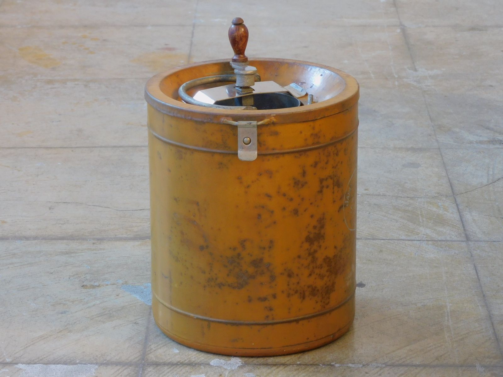  戦前 銅製 アイスクリームメーカー HK-a-05568 氷コップ 氷菓 シャビー アンティーク 手廻し 発明品 その他 調理器具