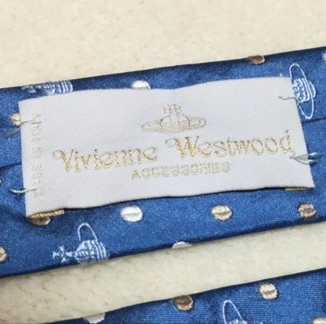 美品✨️✨Vivienne Westwoodオーブ柄ネクタイ ブルー - roxane - メルカリ