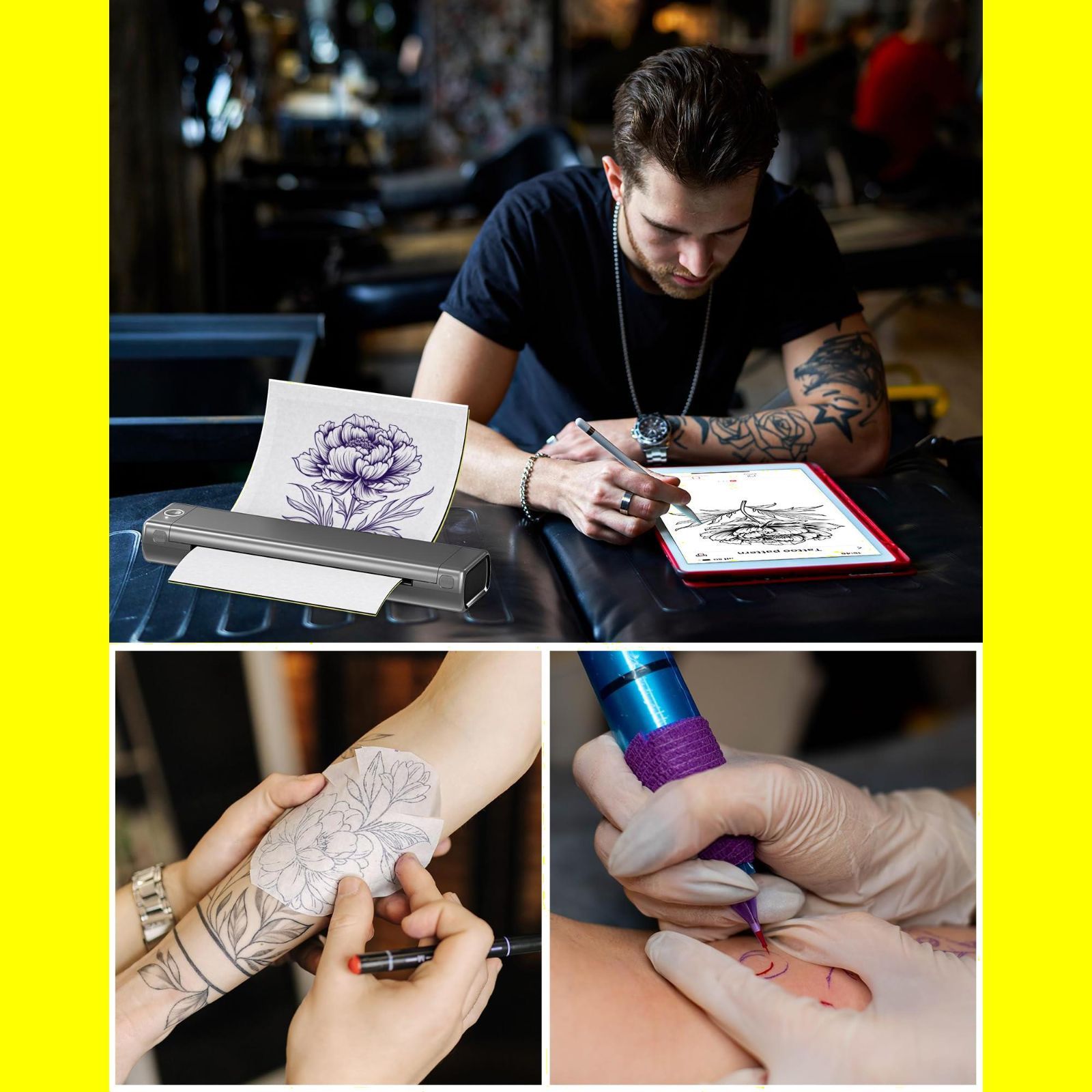 Itari M08F tattoo printer タトゥー用紙10枚付属 モバイルプリンター サーマルプリンタータトゥーマシン タトゥーマシーン  刺青コピー機 転写機 タトゥーマシーンセット タトゥーマシンセット タトゥーマシーンBluetooth接続対応