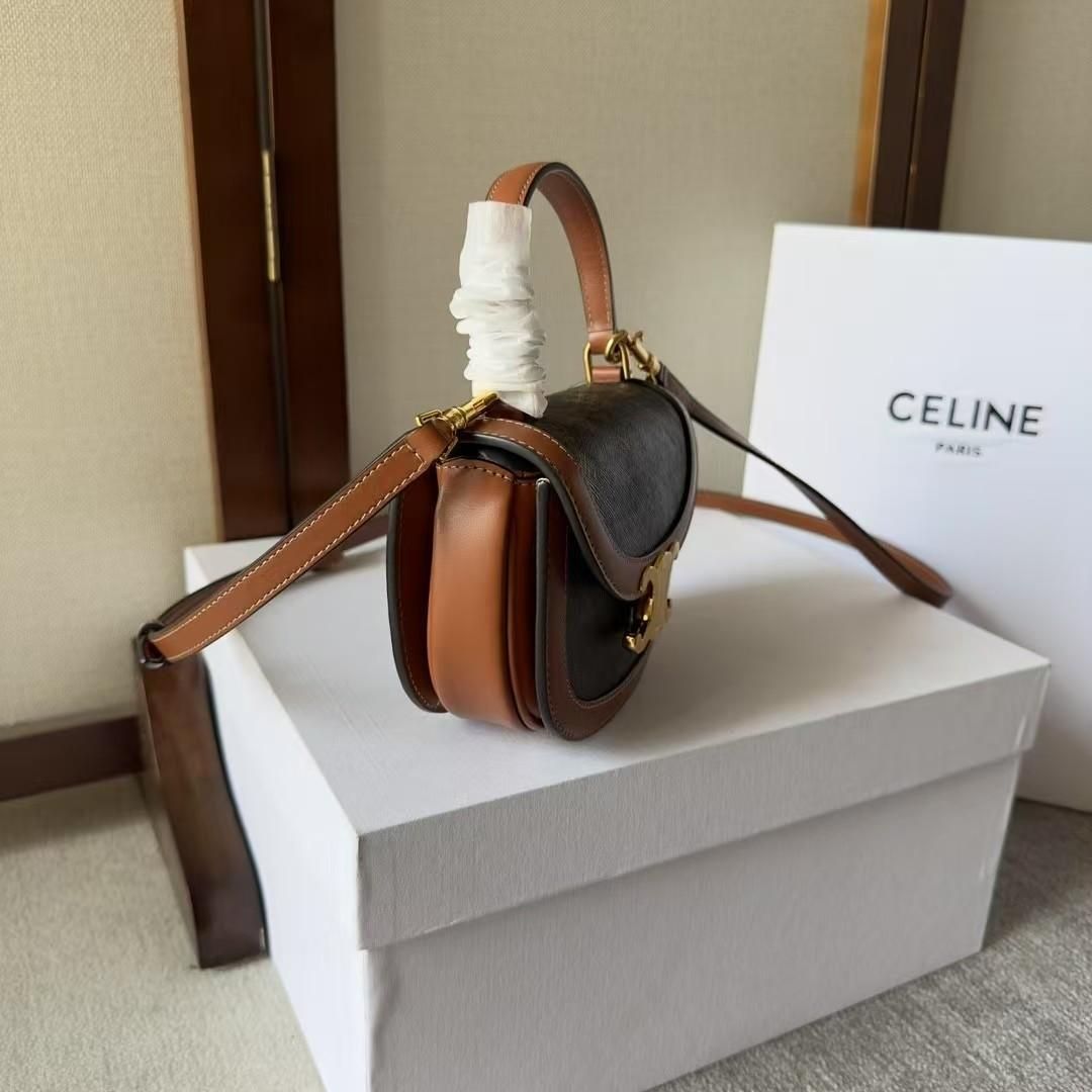 CELINE ショルダーバッグ ブラック/ブラウン-WTO輸入1