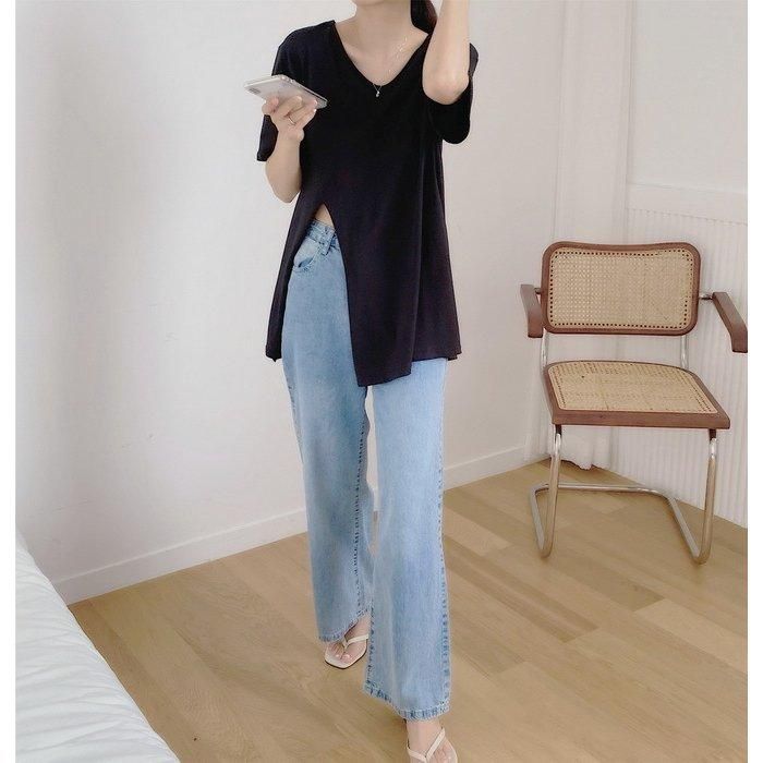 Tシャツ トップス レディース 白トップス 40代 春夏 上品 半袖Tシャツ ブラウス Ｖネック オシャレスリット裾 カジュアル韓国風 カットソー ゆったりTシャツ Tシャツ トップス レディース 白トップス 40代 春夏 上品 半袖T