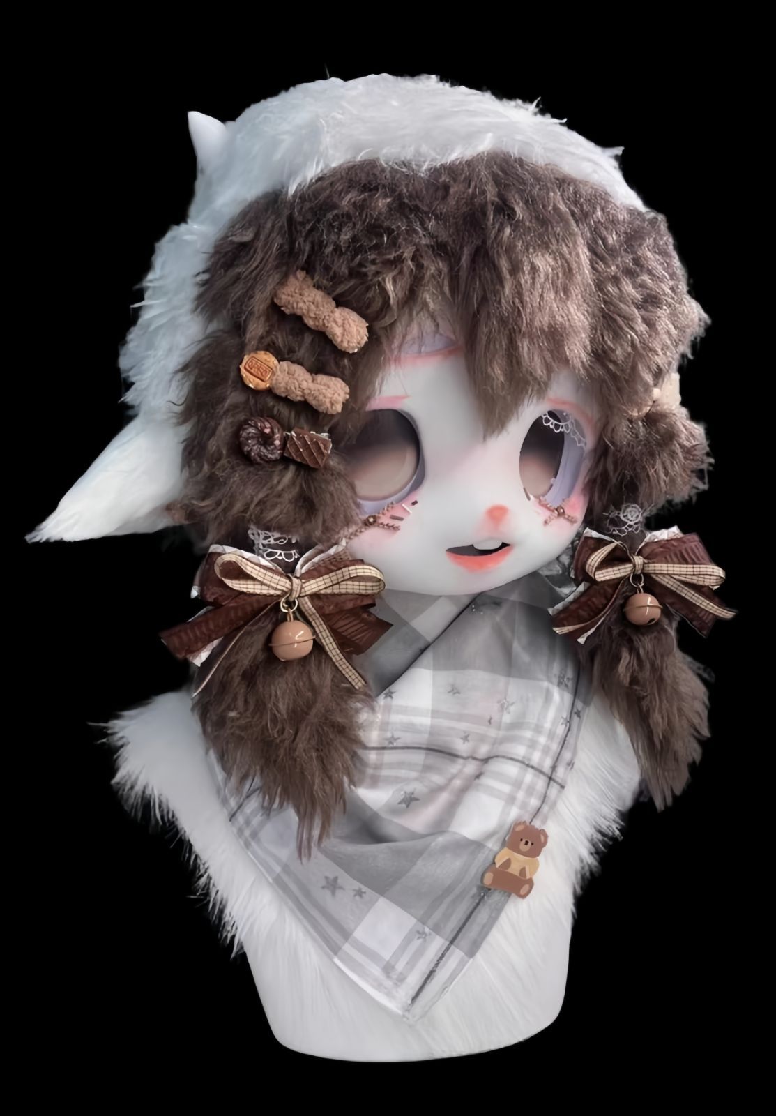 ケモノ 着ぐるみ コスプレ ファーマスク　ヘッド　マクス 着ぐるみヘッド kigurumi NO.129 羊 茶色 可愛い ファースーツ