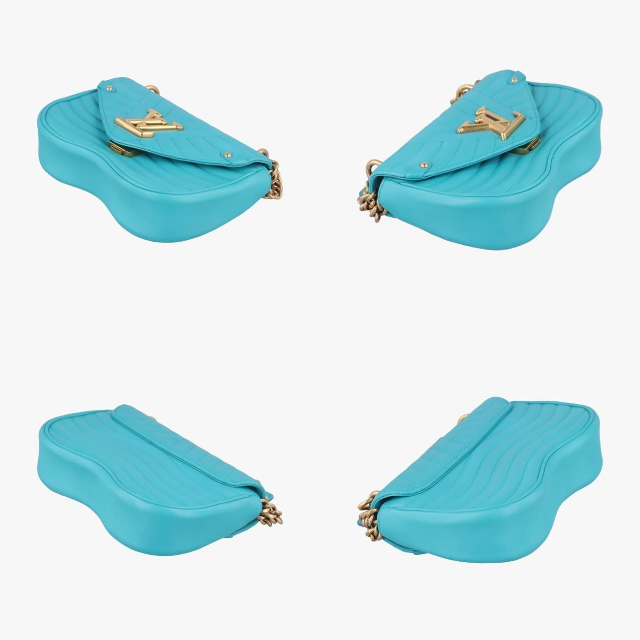 ルイヴィトンLouis Vuittonニューウェーブ チェーンPMターコイズレザー